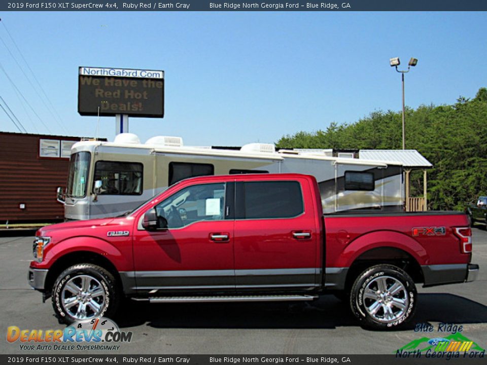 2019 Ford F150 XLT SuperCrew 4x4 Ruby Red / Earth Gray Photo #2