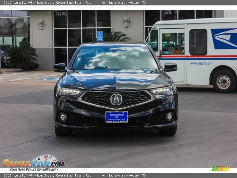 2019 Acura TLX V6 A-Spec Sedan Crystal Black Pearl / Red Photo #2