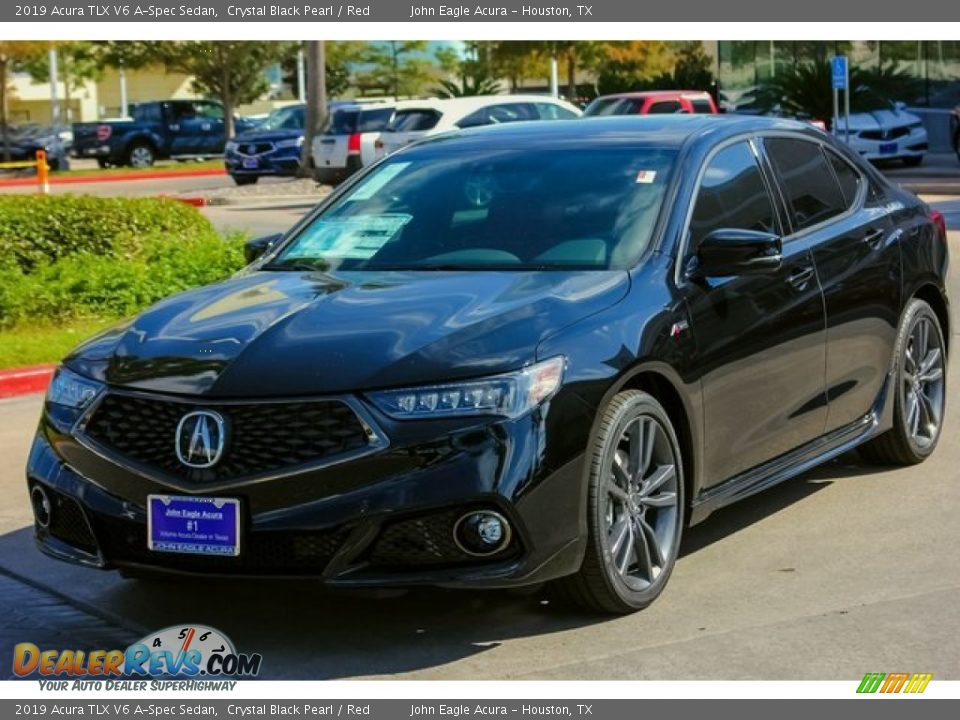2019 Acura TLX V6 A-Spec Sedan Crystal Black Pearl / Red Photo #3