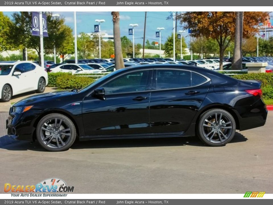 2019 Acura TLX V6 A-Spec Sedan Crystal Black Pearl / Red Photo #7