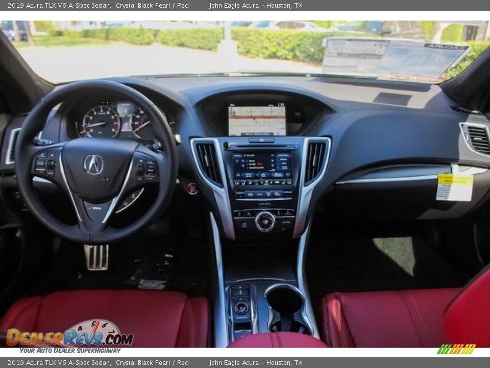 2019 Acura TLX V6 A-Spec Sedan Crystal Black Pearl / Red Photo #9