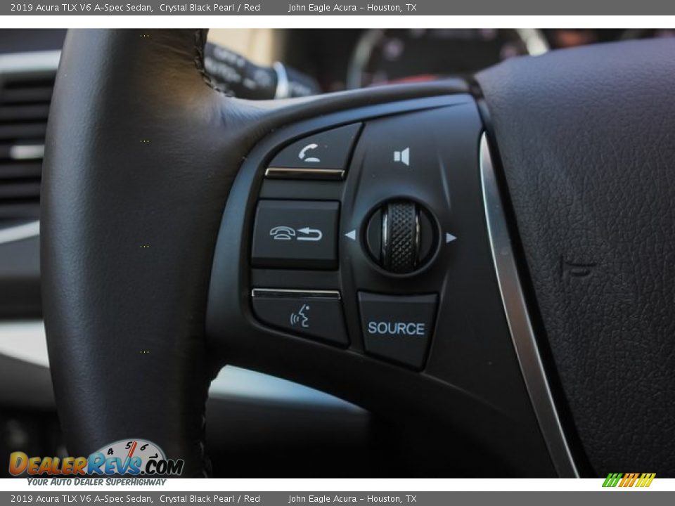 2019 Acura TLX V6 A-Spec Sedan Crystal Black Pearl / Red Photo #13