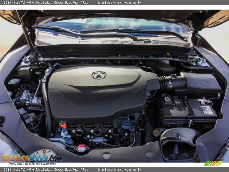 2019 Acura TLX V6 A-Spec Sedan Crystal Black Pearl / Red Photo #30