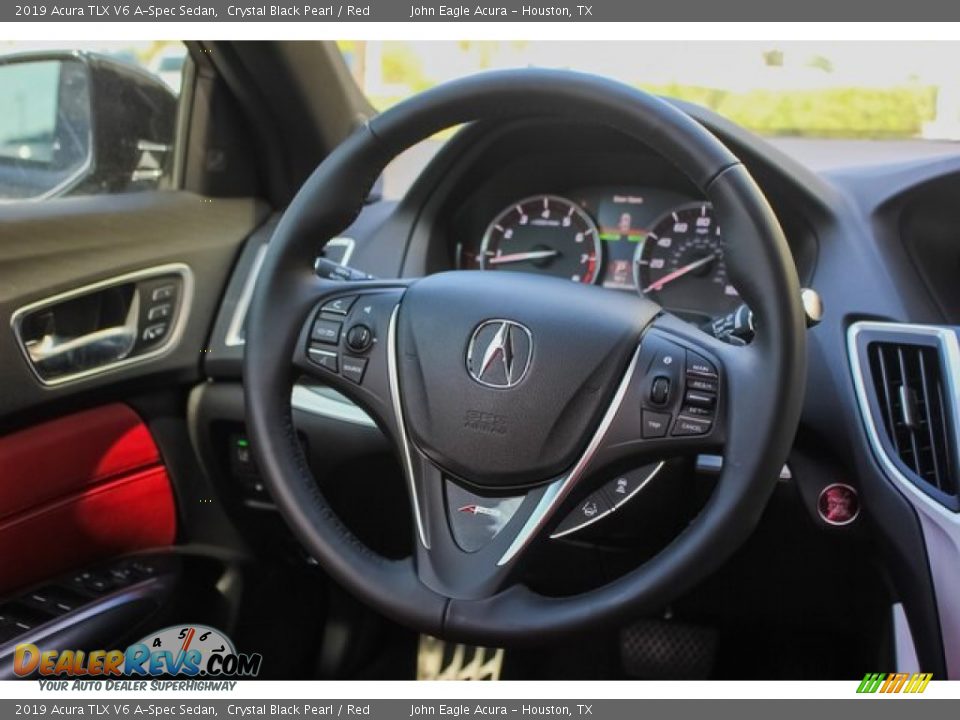 2019 Acura TLX V6 A-Spec Sedan Crystal Black Pearl / Red Photo #32