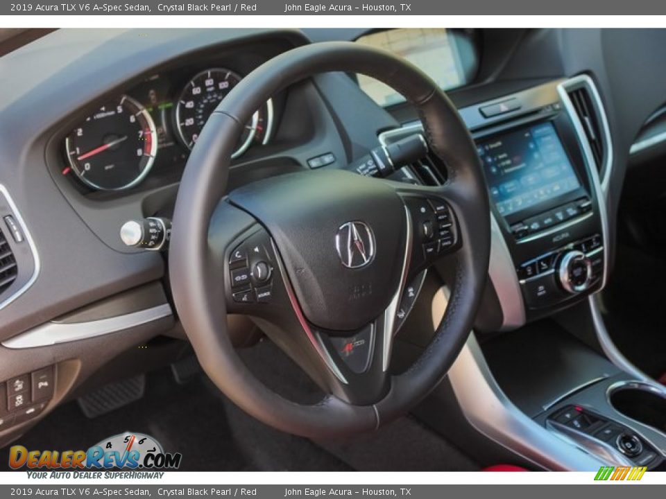 2019 Acura TLX V6 A-Spec Sedan Crystal Black Pearl / Red Photo #36