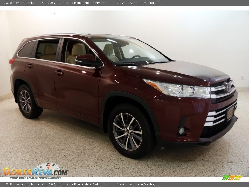 2018 Toyota Highlander XLE AWD Ooh La La Rouge Mica / Almond Photo #1