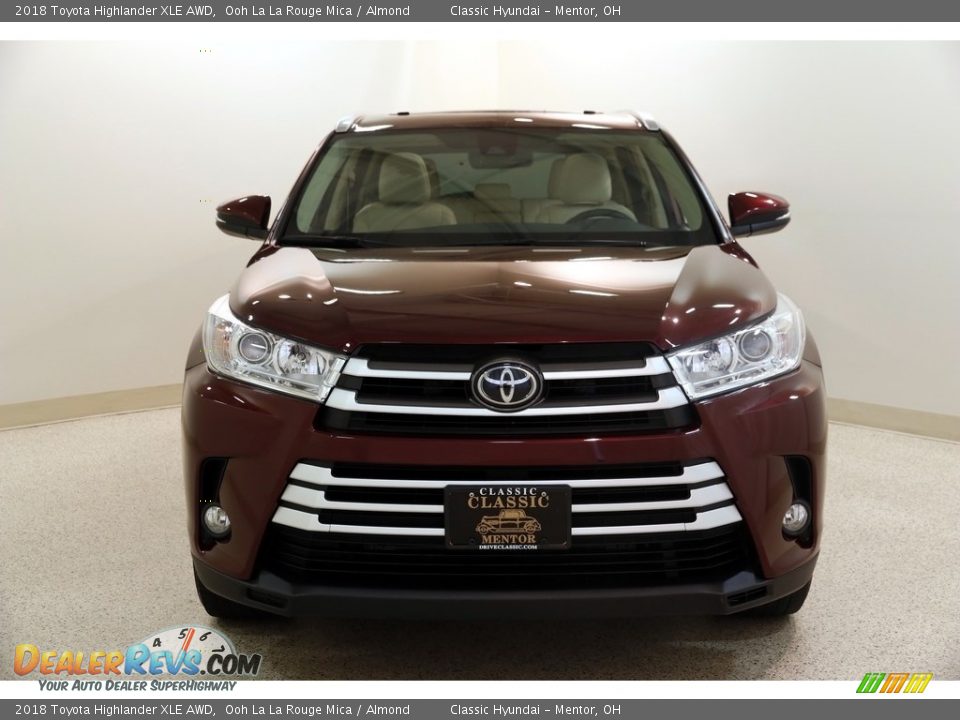 2018 Toyota Highlander XLE AWD Ooh La La Rouge Mica / Almond Photo #2