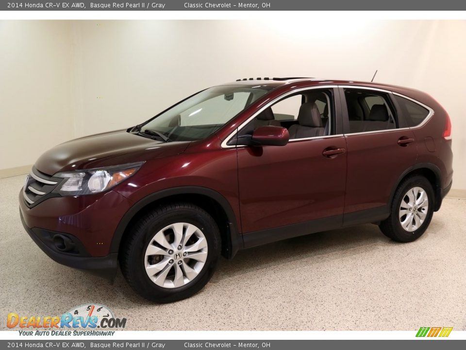 2014 Honda CR-V EX AWD Basque Red Pearl II / Gray Photo #3