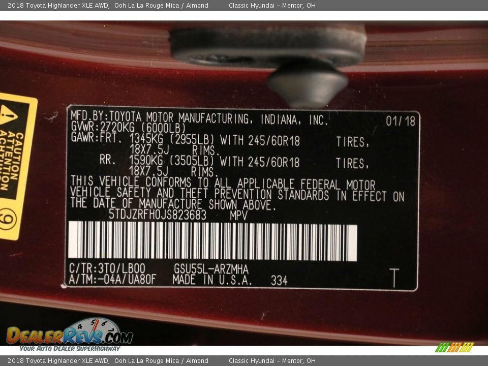 2018 Toyota Highlander XLE AWD Ooh La La Rouge Mica / Almond Photo #21