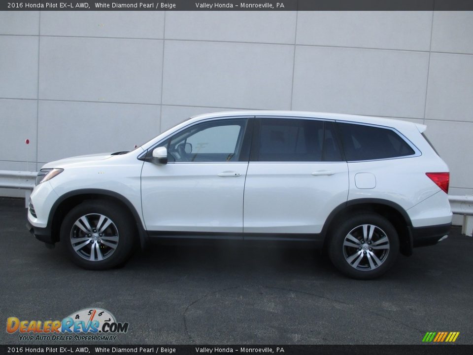 2016 Honda Pilot EX-L AWD White Diamond Pearl / Beige Photo #2