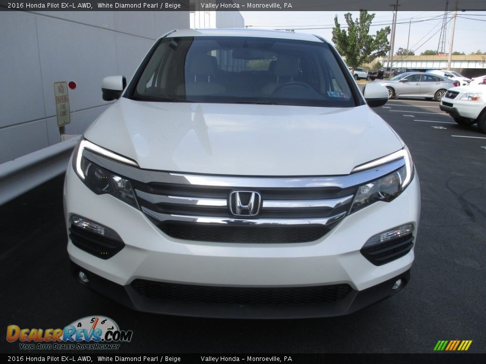 2016 Honda Pilot EX-L AWD White Diamond Pearl / Beige Photo #7