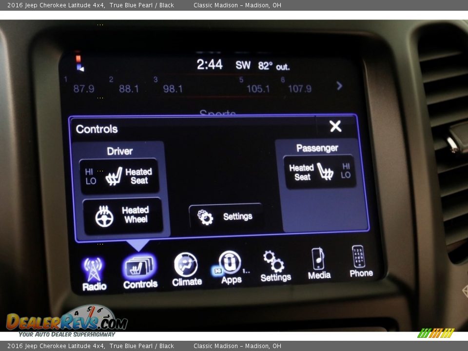 2016 Jeep Cherokee Latitude 4x4 True Blue Pearl / Black Photo #11