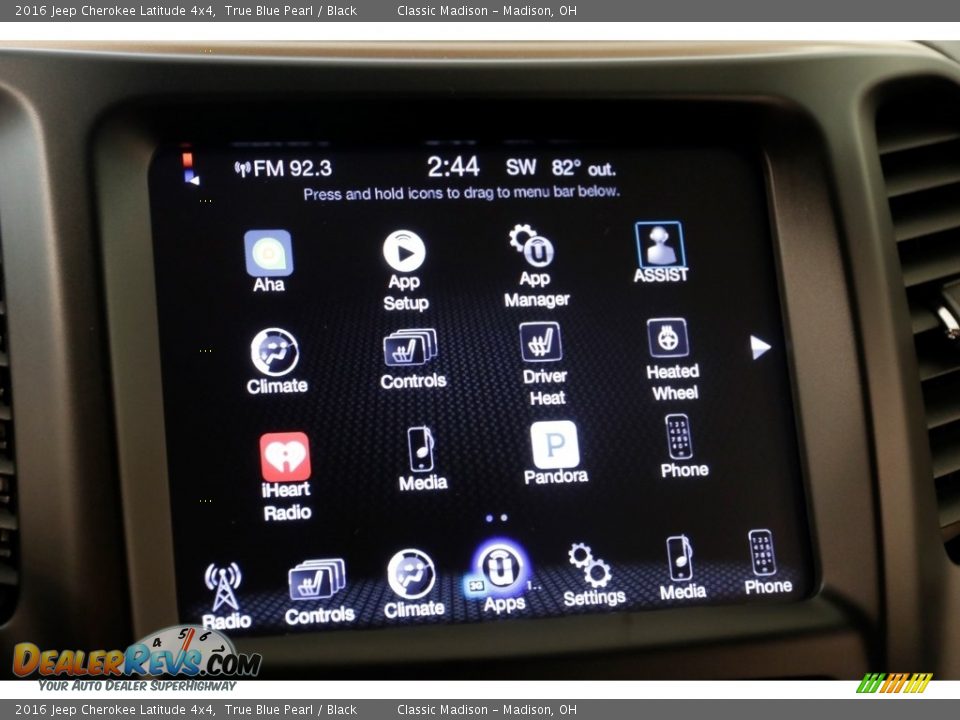 2016 Jeep Cherokee Latitude 4x4 True Blue Pearl / Black Photo #13