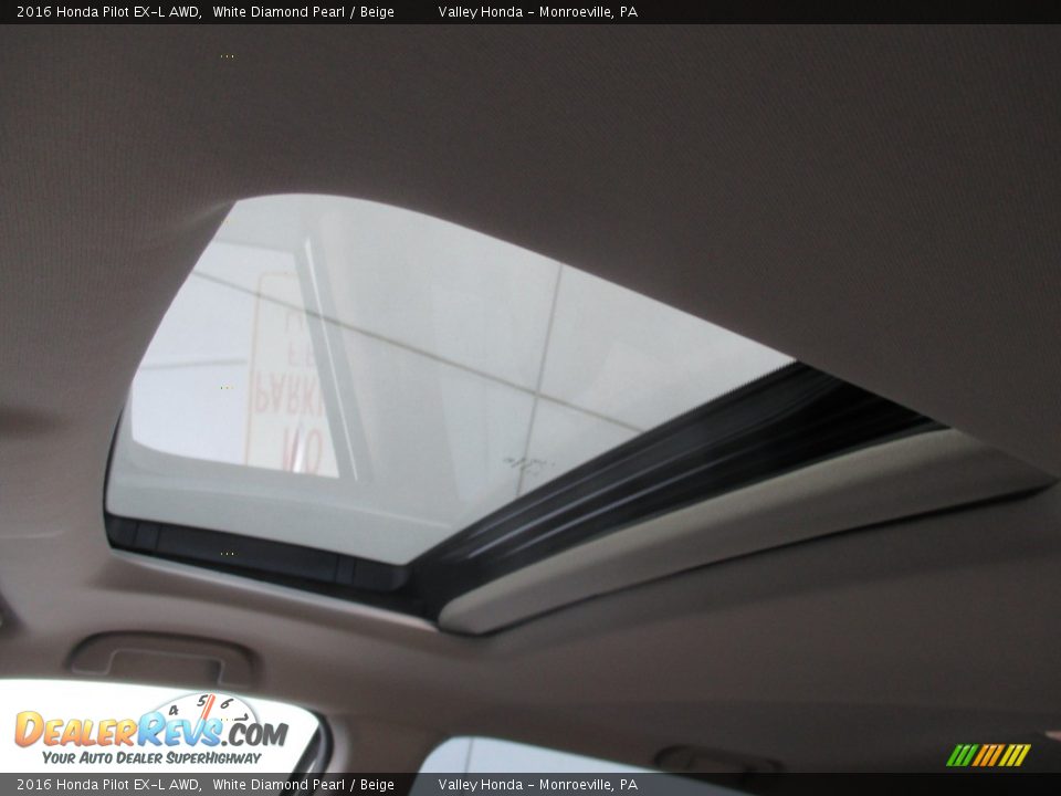 2016 Honda Pilot EX-L AWD White Diamond Pearl / Beige Photo #12