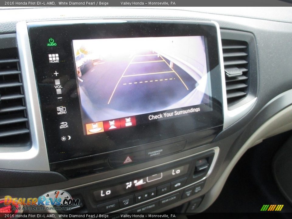 2016 Honda Pilot EX-L AWD White Diamond Pearl / Beige Photo #16