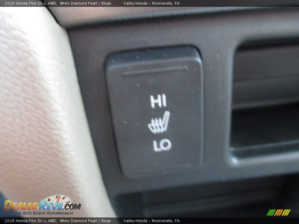 2016 Honda Pilot EX-L AWD White Diamond Pearl / Beige Photo #17