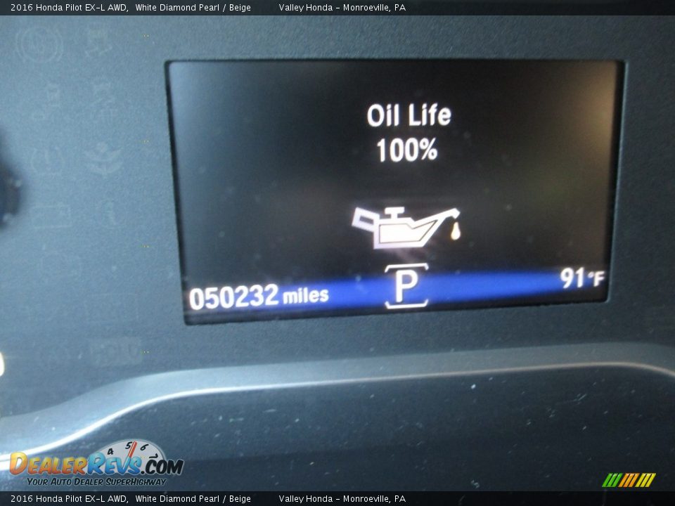 2016 Honda Pilot EX-L AWD White Diamond Pearl / Beige Photo #20