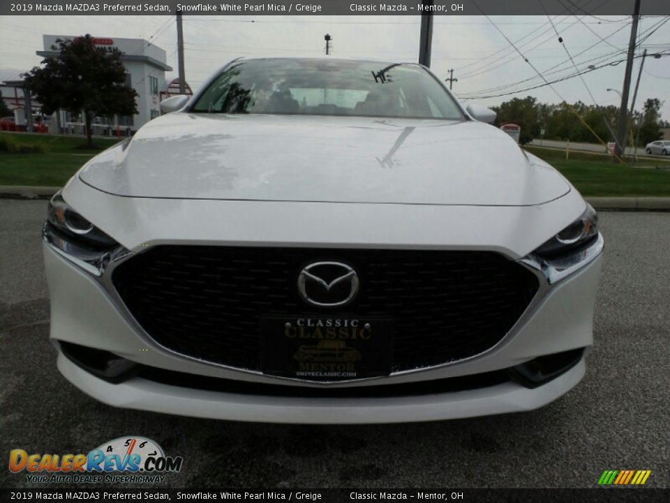 2019 Mazda MAZDA3 Preferred Sedan Snowflake White Pearl Mica / Greige Photo #3