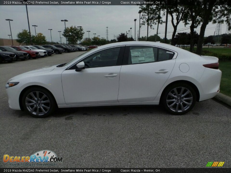 2019 Mazda MAZDA3 Preferred Sedan Snowflake White Pearl Mica / Greige Photo #5