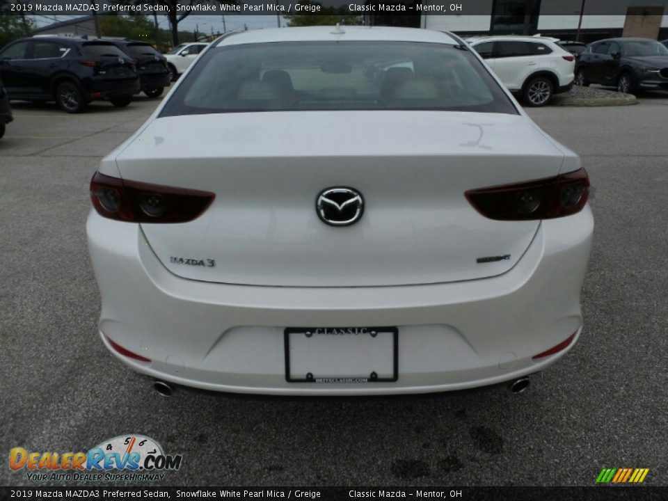 2019 Mazda MAZDA3 Preferred Sedan Snowflake White Pearl Mica / Greige Photo #7
