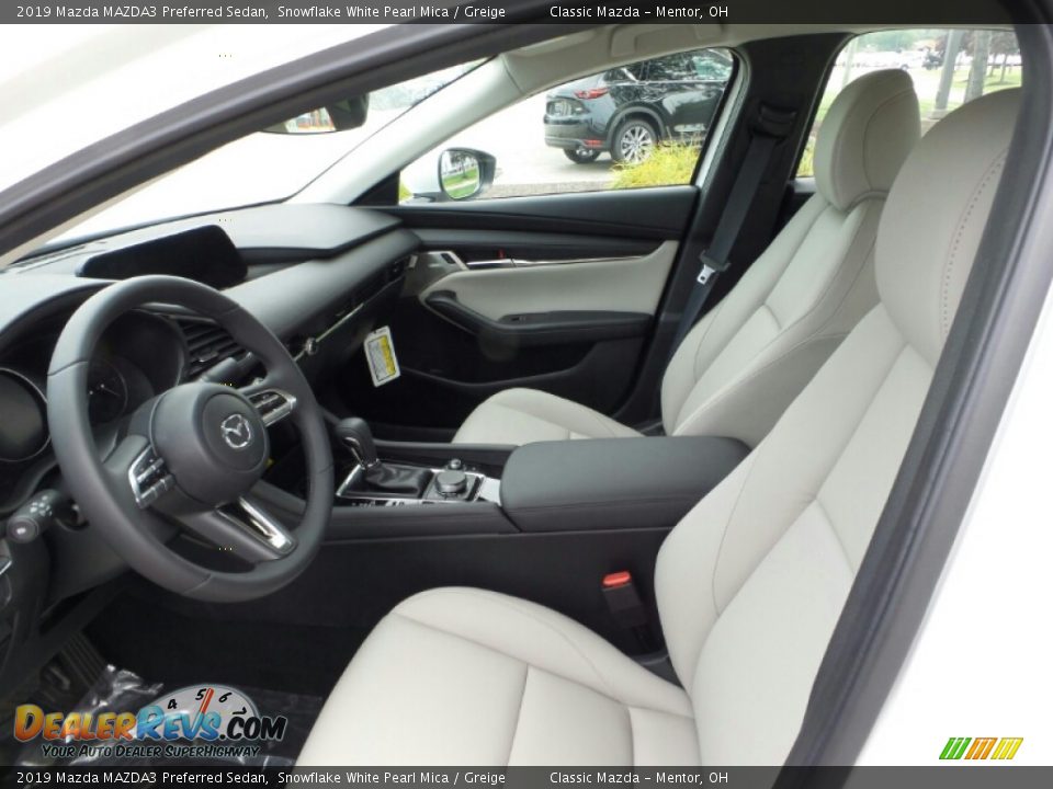 2019 Mazda MAZDA3 Preferred Sedan Snowflake White Pearl Mica / Greige Photo #9