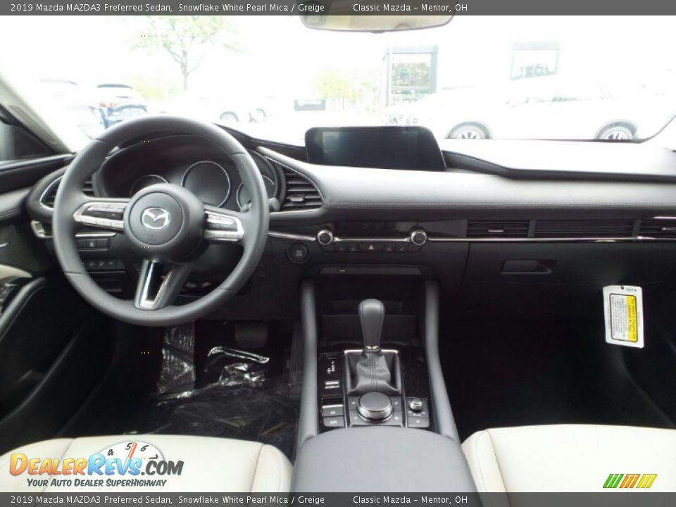 2019 Mazda MAZDA3 Preferred Sedan Snowflake White Pearl Mica / Greige Photo #11