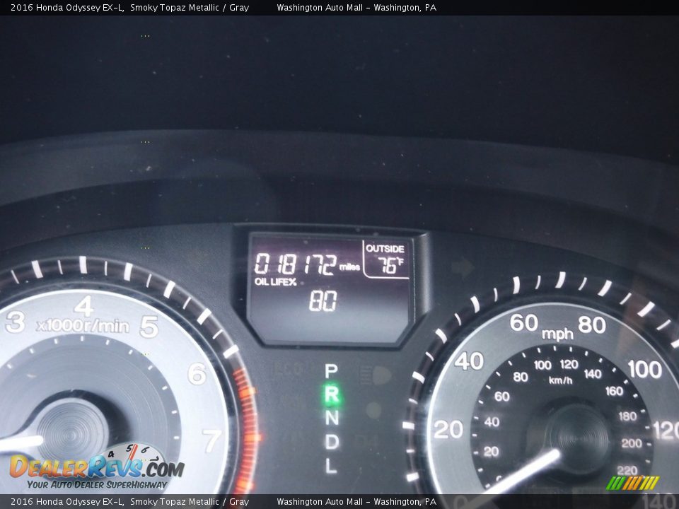 2016 Honda Odyssey EX-L Smoky Topaz Metallic / Gray Photo #30