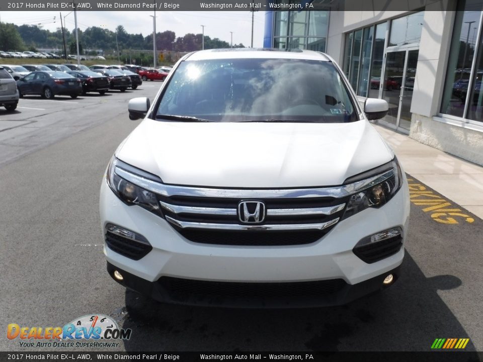 2017 Honda Pilot EX-L AWD White Diamond Pearl / Beige Photo #5
