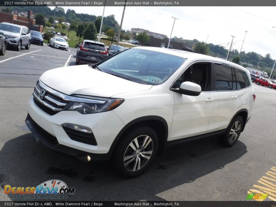 2017 Honda Pilot EX-L AWD White Diamond Pearl / Beige Photo #6