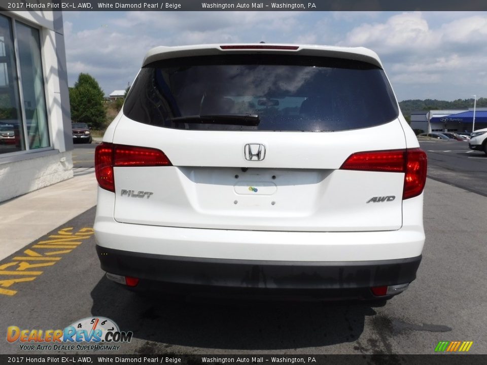 2017 Honda Pilot EX-L AWD White Diamond Pearl / Beige Photo #7