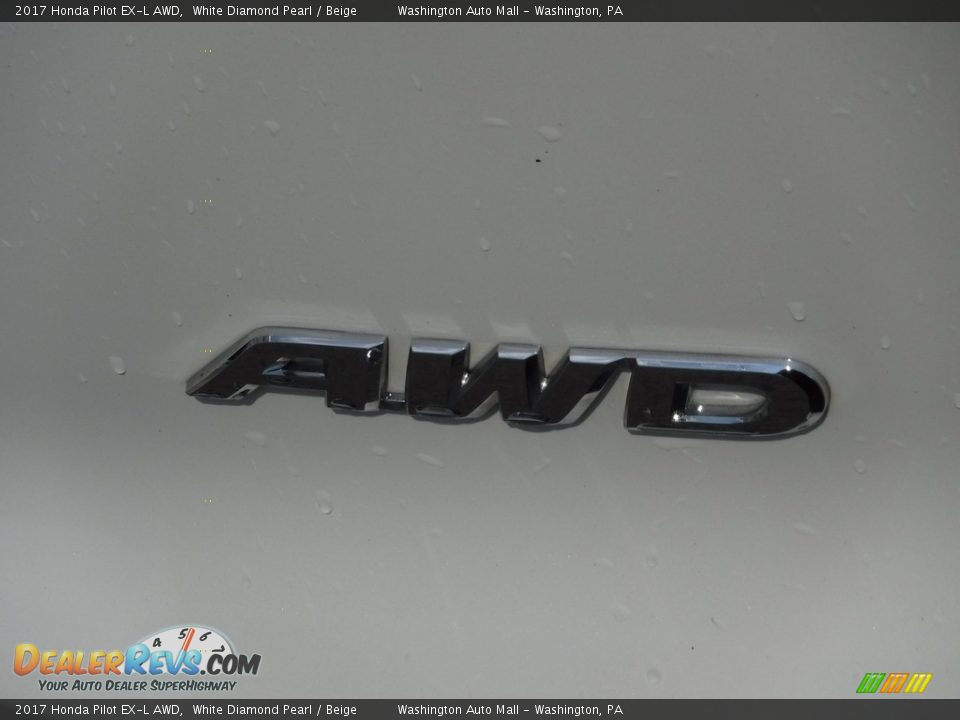 2017 Honda Pilot EX-L AWD White Diamond Pearl / Beige Photo #9