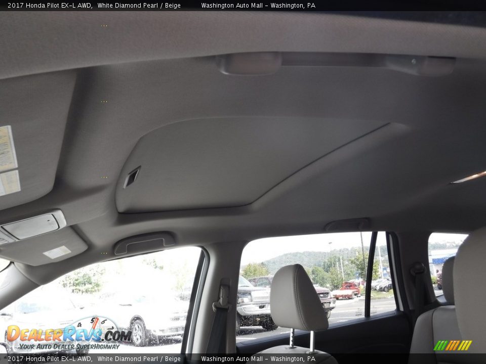 2017 Honda Pilot EX-L AWD White Diamond Pearl / Beige Photo #10