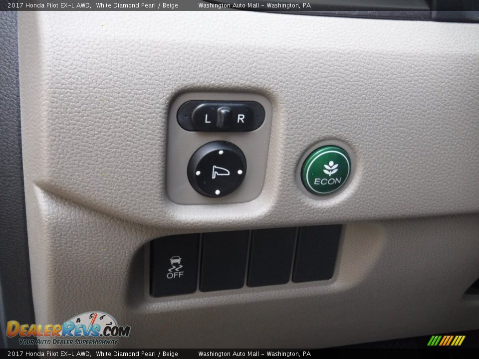 2017 Honda Pilot EX-L AWD White Diamond Pearl / Beige Photo #13