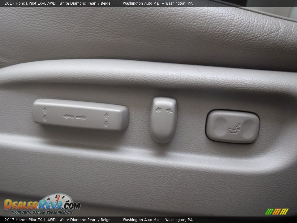 2017 Honda Pilot EX-L AWD White Diamond Pearl / Beige Photo #15