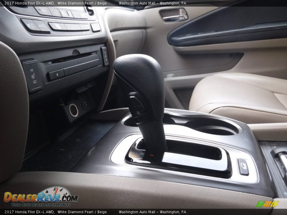 2017 Honda Pilot EX-L AWD White Diamond Pearl / Beige Photo #16