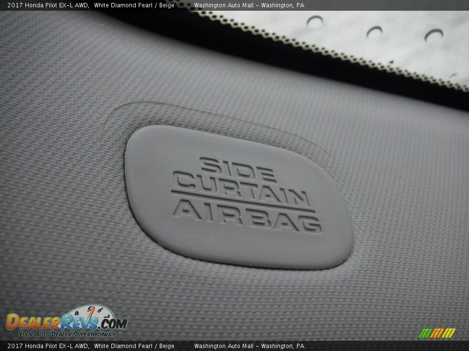 2017 Honda Pilot EX-L AWD White Diamond Pearl / Beige Photo #21