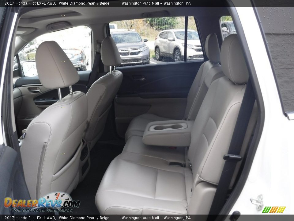 2017 Honda Pilot EX-L AWD White Diamond Pearl / Beige Photo #24