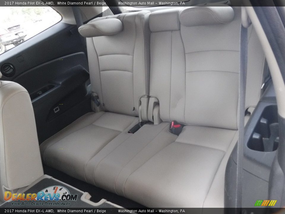2017 Honda Pilot EX-L AWD White Diamond Pearl / Beige Photo #25