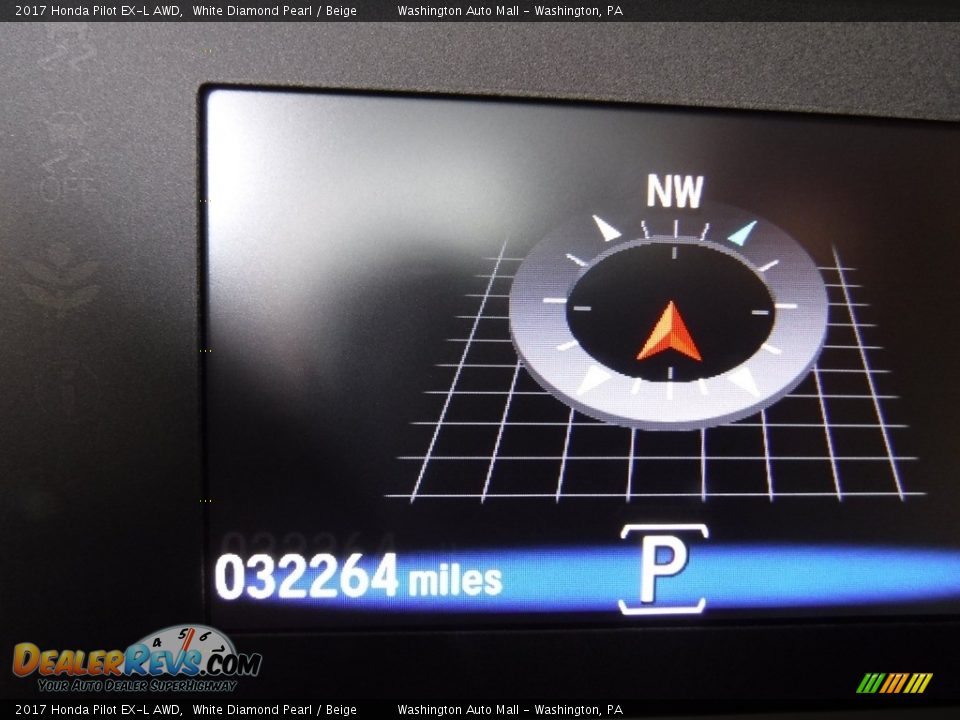 2017 Honda Pilot EX-L AWD White Diamond Pearl / Beige Photo #30