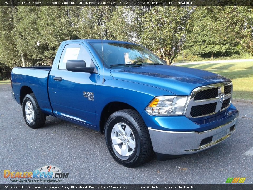 2019 Ram 1500 Tradesman Regular Cab Blue Streak Pearl / Black/Diesel Gray Photo #4