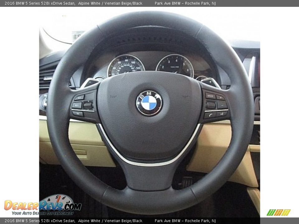 2016 BMW 5 Series 528i xDrive Sedan Alpine White / Venetian Beige/Black Photo #21