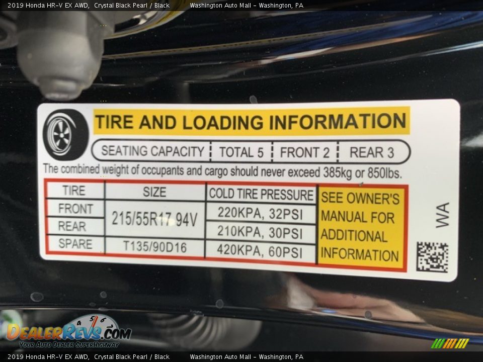 2019 Honda HR-V EX AWD Crystal Black Pearl / Black Photo #8