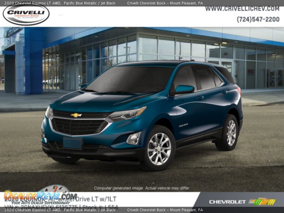 2020 Chevrolet Equinox LT AWD Pacific Blue Metallic / Jet Black Photo #1