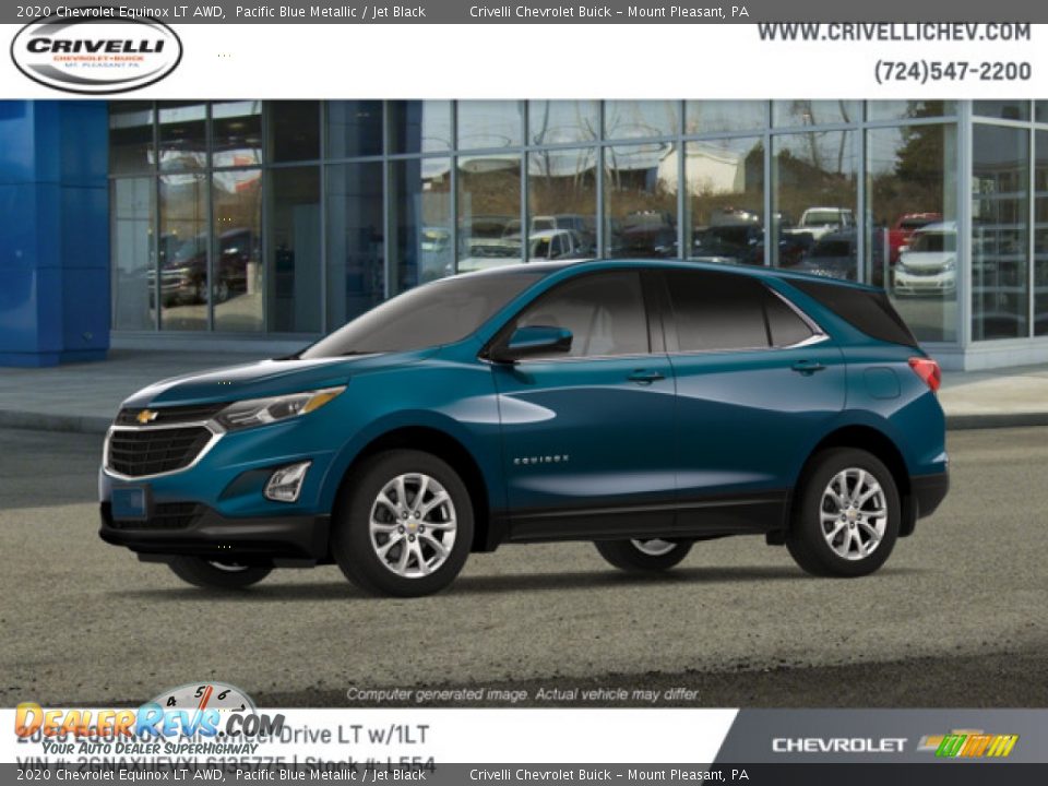 2020 Chevrolet Equinox LT AWD Pacific Blue Metallic / Jet Black Photo #2