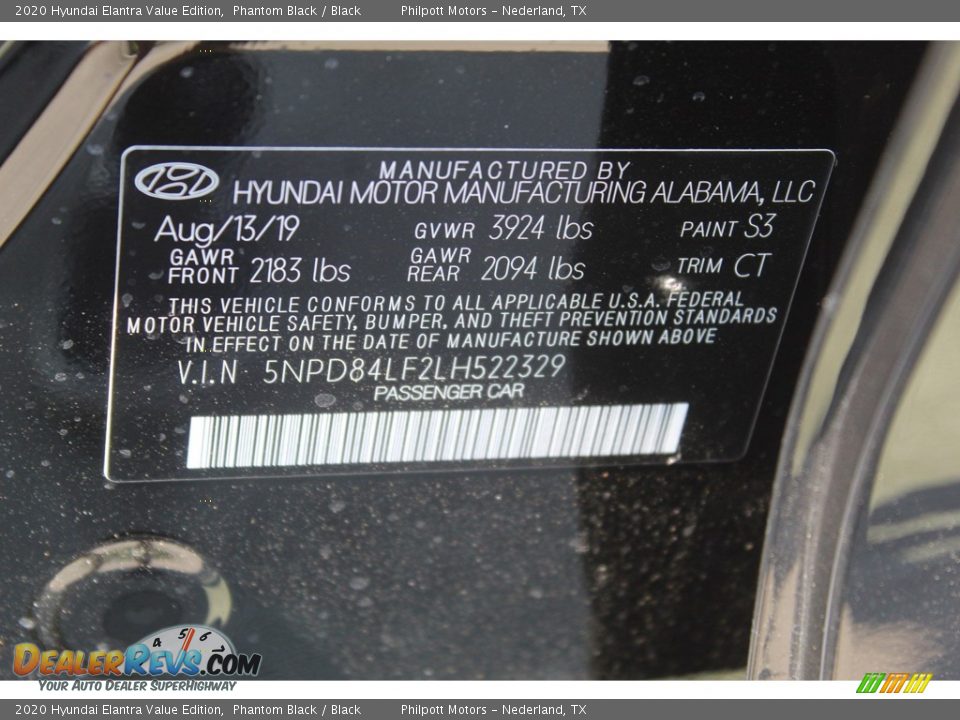 2020 Hyundai Elantra Value Edition Phantom Black / Black Photo #24