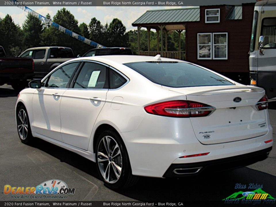 2020 Ford Fusion Titanium White Platinum / Russet Photo #3