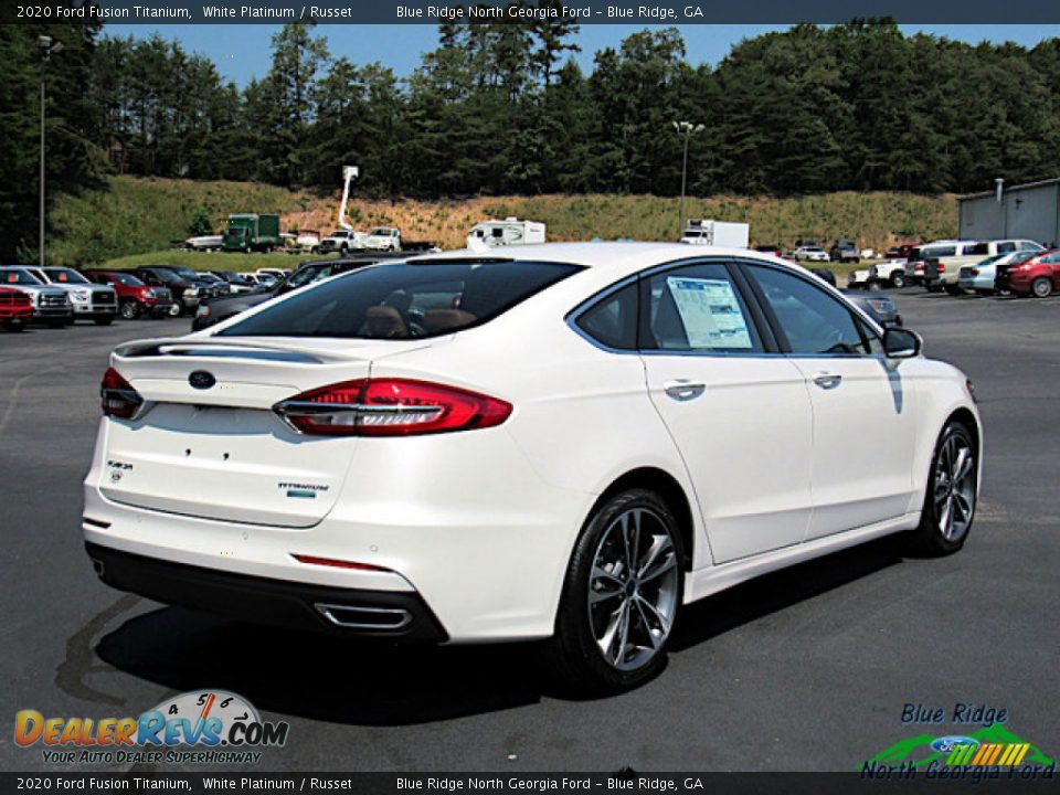 2020 Ford Fusion Titanium White Platinum / Russet Photo #5