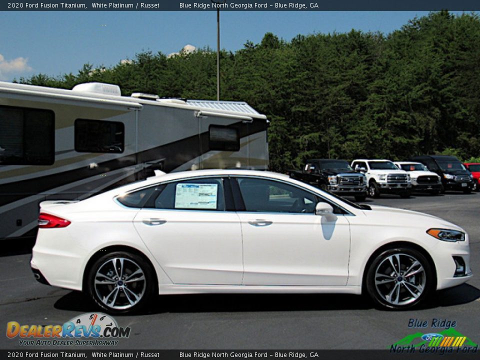 2020 Ford Fusion Titanium White Platinum / Russet Photo #6