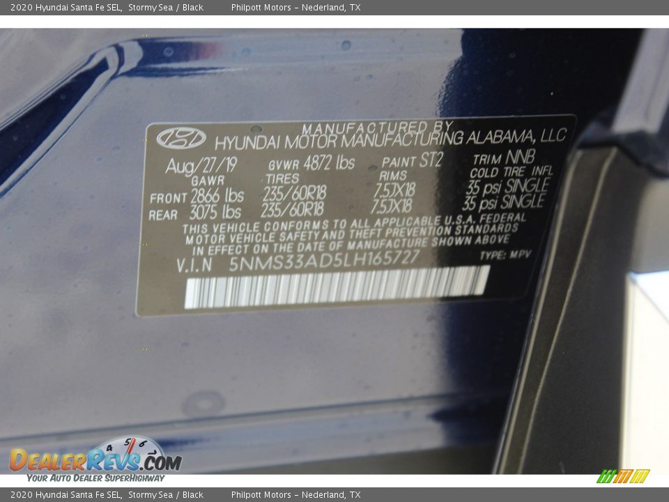 2020 Hyundai Santa Fe SEL Stormy Sea / Black Photo #24