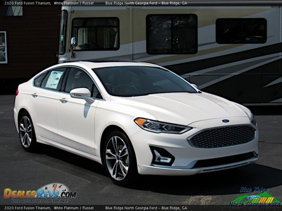 2020 Ford Fusion Titanium White Platinum / Russet Photo #7